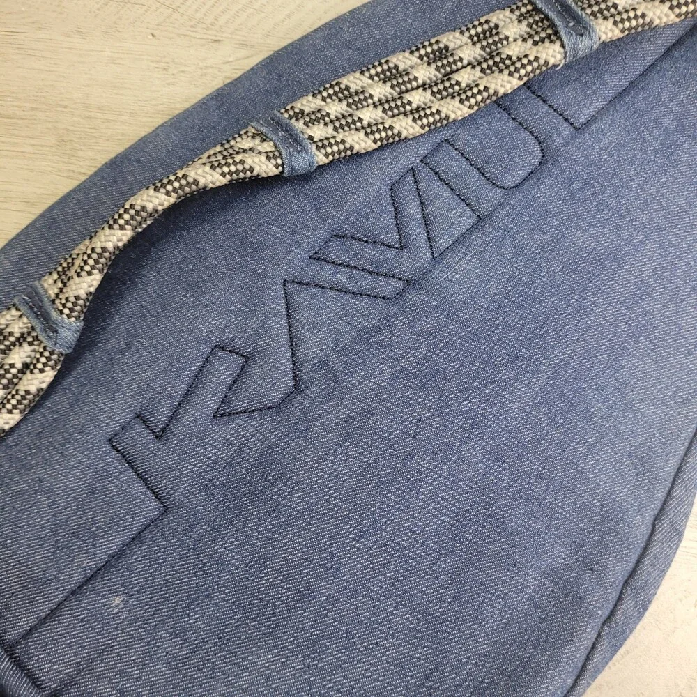 Vintage Kavu Blue Denim Shore Rope Crossbody Sling Bag Backpack Outdoor Hiking